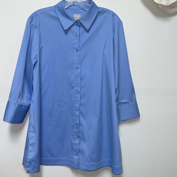 Chicos poplin side slit shirt size 2= 12 - Picture 5 of 10